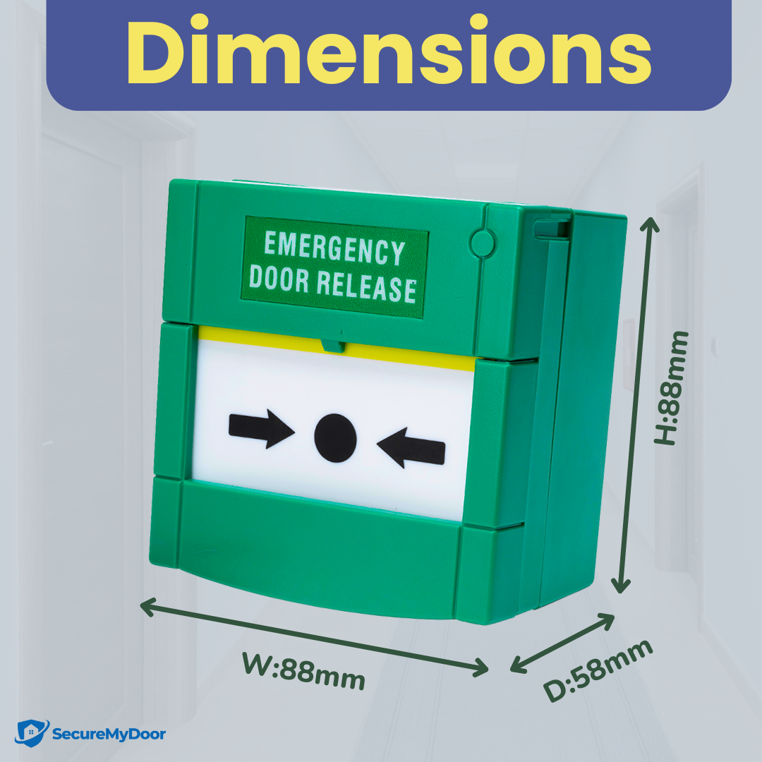 Resettable Emergency Break Glass Call Point - Indoor Use - Fire Alarm Button Switch for Easy Access Control - Ideal for Commercial, Residential, and Industrial Buildings - SecureMyDoor