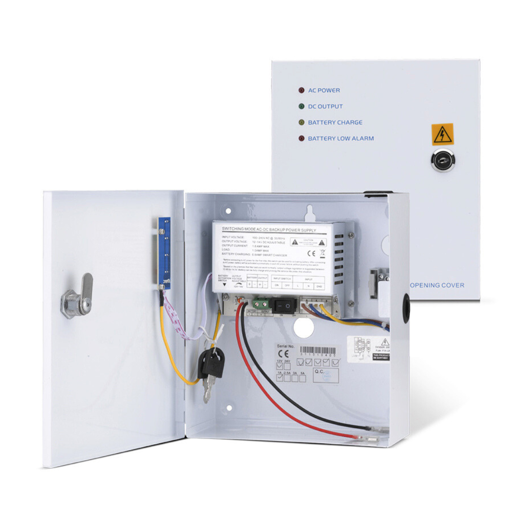 1amp Power Supply for Access Control | 220V AC to 12V DC | Lockable Metal Box - SecureMyDoor