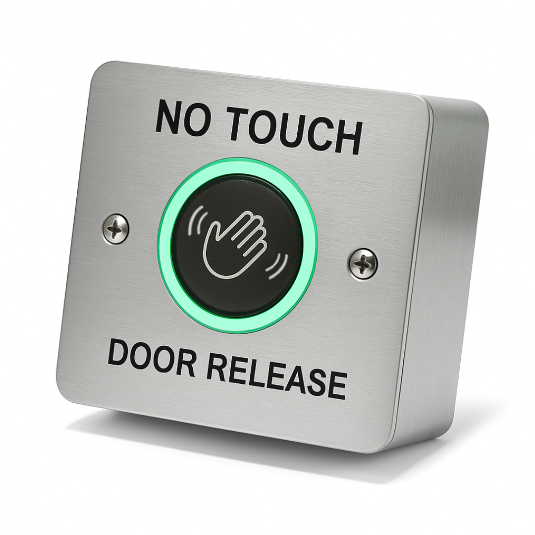 No Touch Exit Button - Hands-Free Door Release Switch with LED Indicators - Stainless Steel - SecureMyDoor