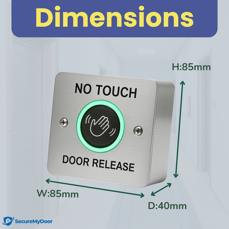 No Touch Exit Button - Hands-Free Door Release Switch with LED Indicators - Stainless Steel - SecureMyDoor