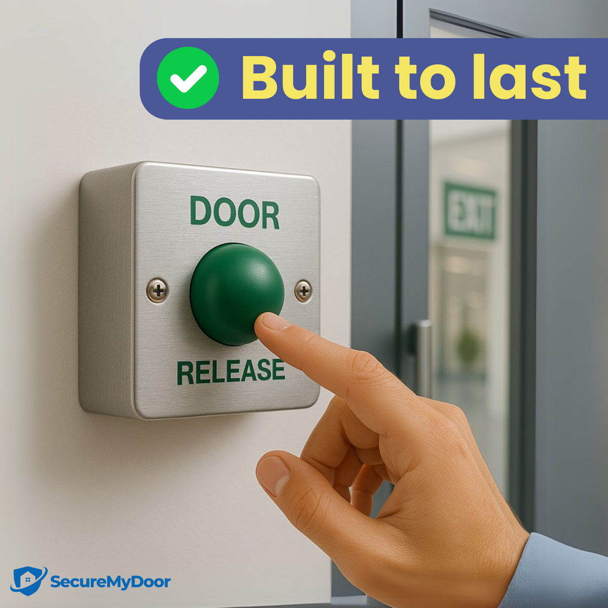 Stainless Steel 'Door Release' Exit Button - Surface Mount by SecureMyDoor - SecureMyDoor