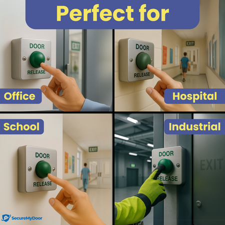 Stainless Steel 'Door Release' Exit Button - Surface Mount by SecureMyDoor - SecureMyDoor