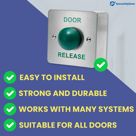 Stainless Steel 'Door Release' Exit Button - Surface Mount by SecureMyDoor - SecureMyDoor