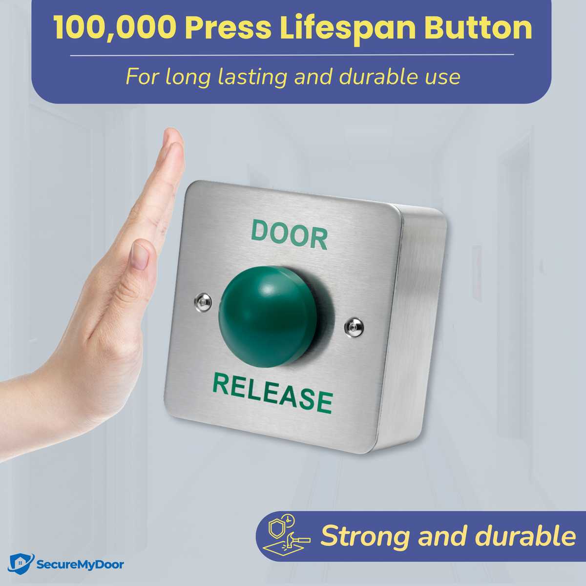 Stainless Steel 'Door Release' Exit Button - Surface Mount by SecureMyDoor - SecureMyDoor