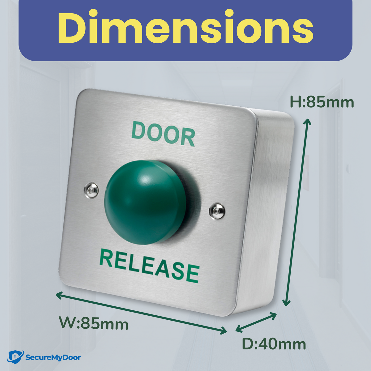 Stainless Steel 'Door Release' Exit Button - Surface Mount by SecureMyDoor - SecureMyDoor