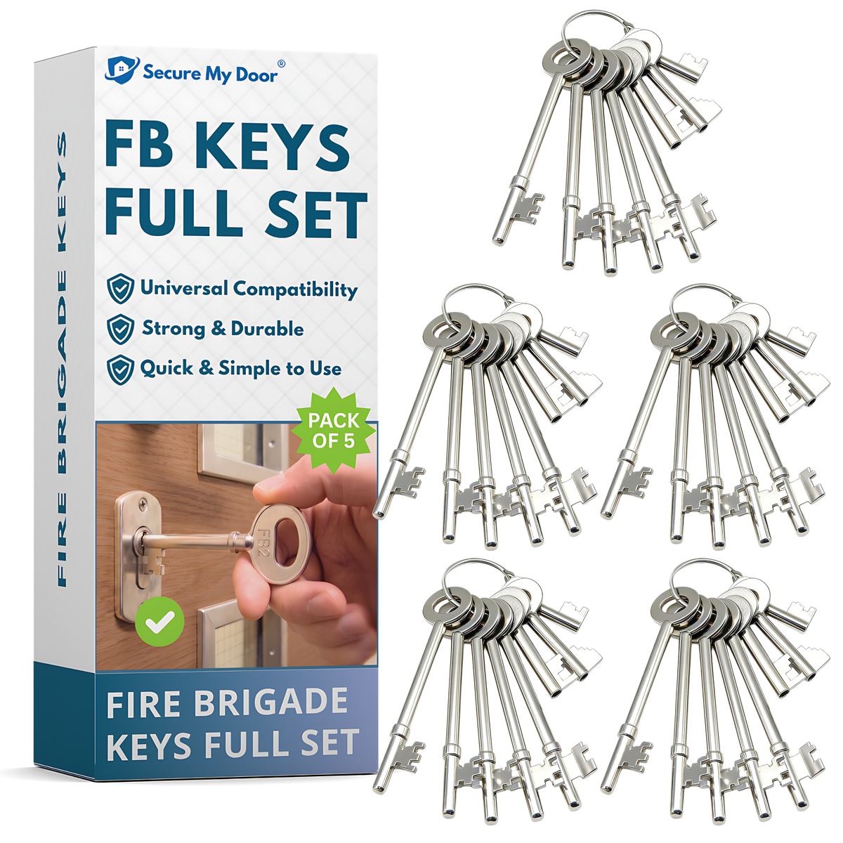 FBK-8 – Fire Brigade Key Set (8 Keys), Pack of 5
