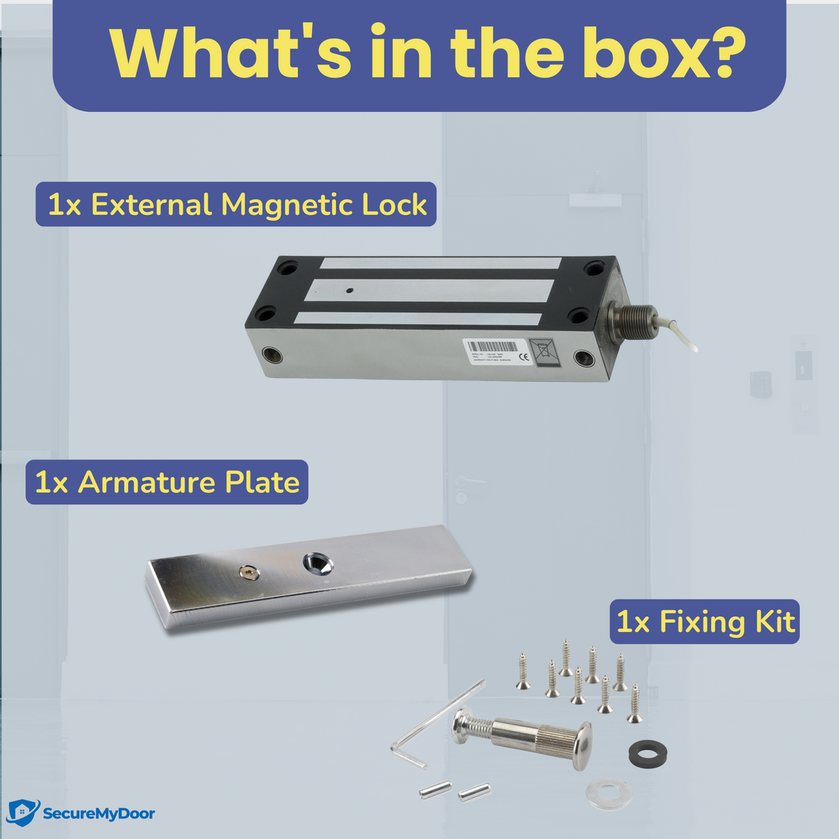 IP67 Weather Resistant External Magnetic Lock | Fail Safe Access Control Maglock | 1500lbs Holding Force | Stainless Steel | Ideal for Outdoor Use for Door or Gate - SecureMyDoor
