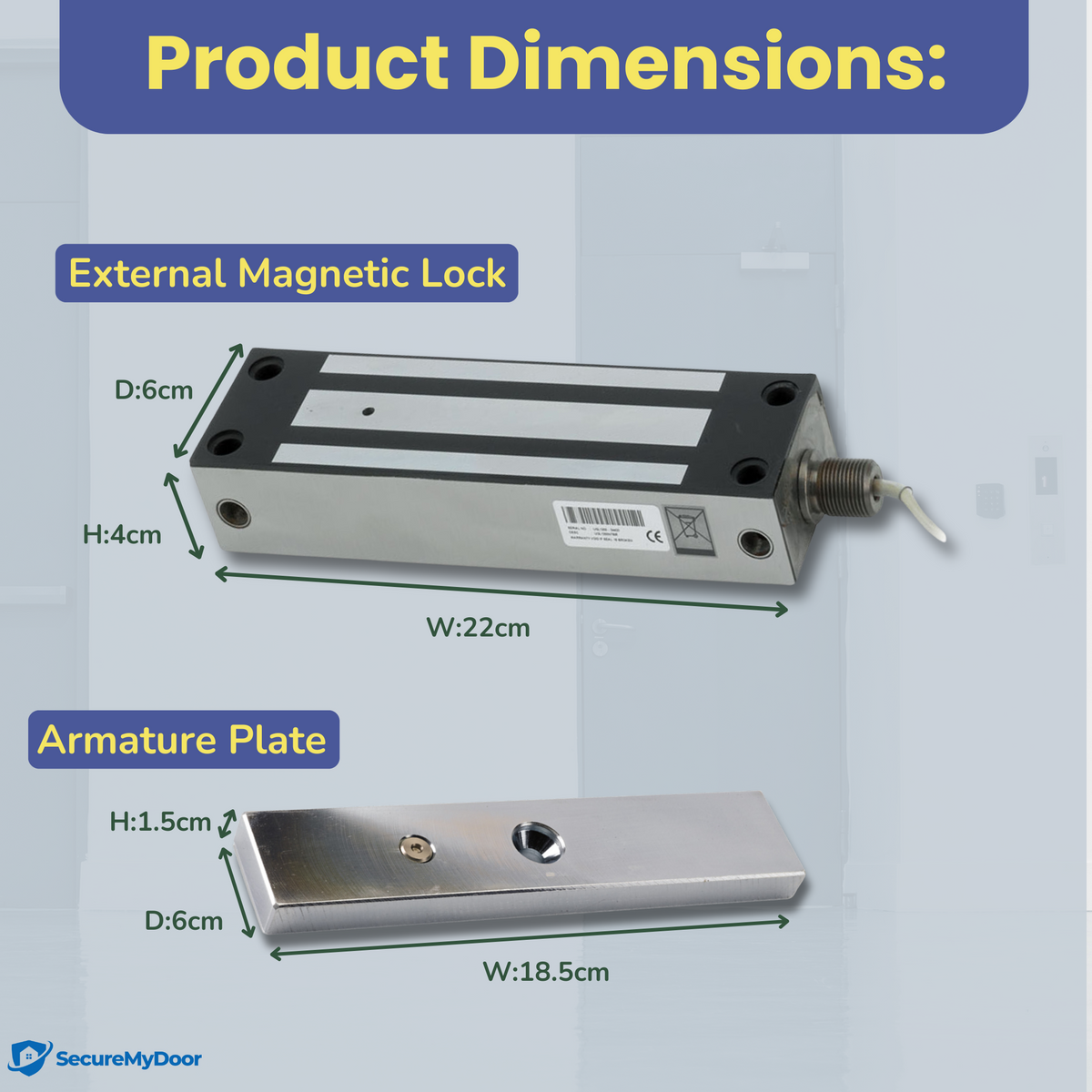 IP67 Weather Resistant External Magnetic Lock | Fail Safe Access Control Maglock | 1500lbs Holding Force | Stainless Steel | Ideal for Outdoor Use for Door or Gate - SecureMyDoor