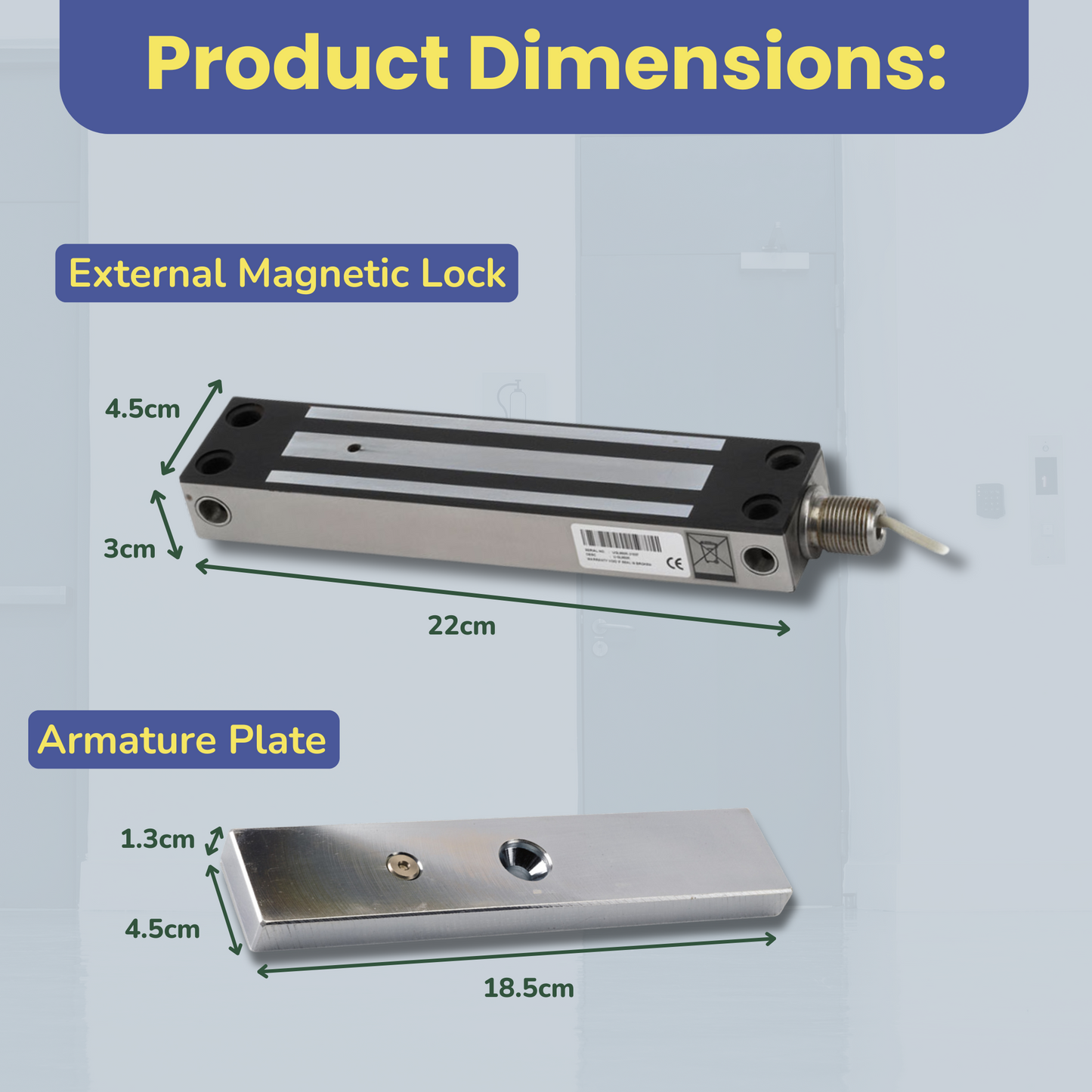 IP67 Weather Resistant External Magnetic Lock | Fail Safe Access Control Maglock | 800lbs Holding Force | Ideal for Outdoor Use | Stainless Steel Housing | Ideal for Door and Gate