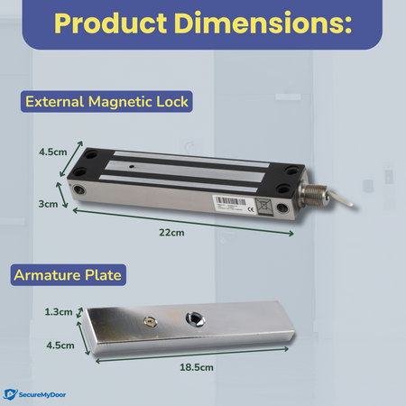 IP67 Weather Resistant External Magnetic Lock | Fail Safe Access Control Maglock | 800lbs Holding Force | Ideal for Outdoor Use | Stainless Steel Housing | Ideal for Door and Gate - SecureMyDoor