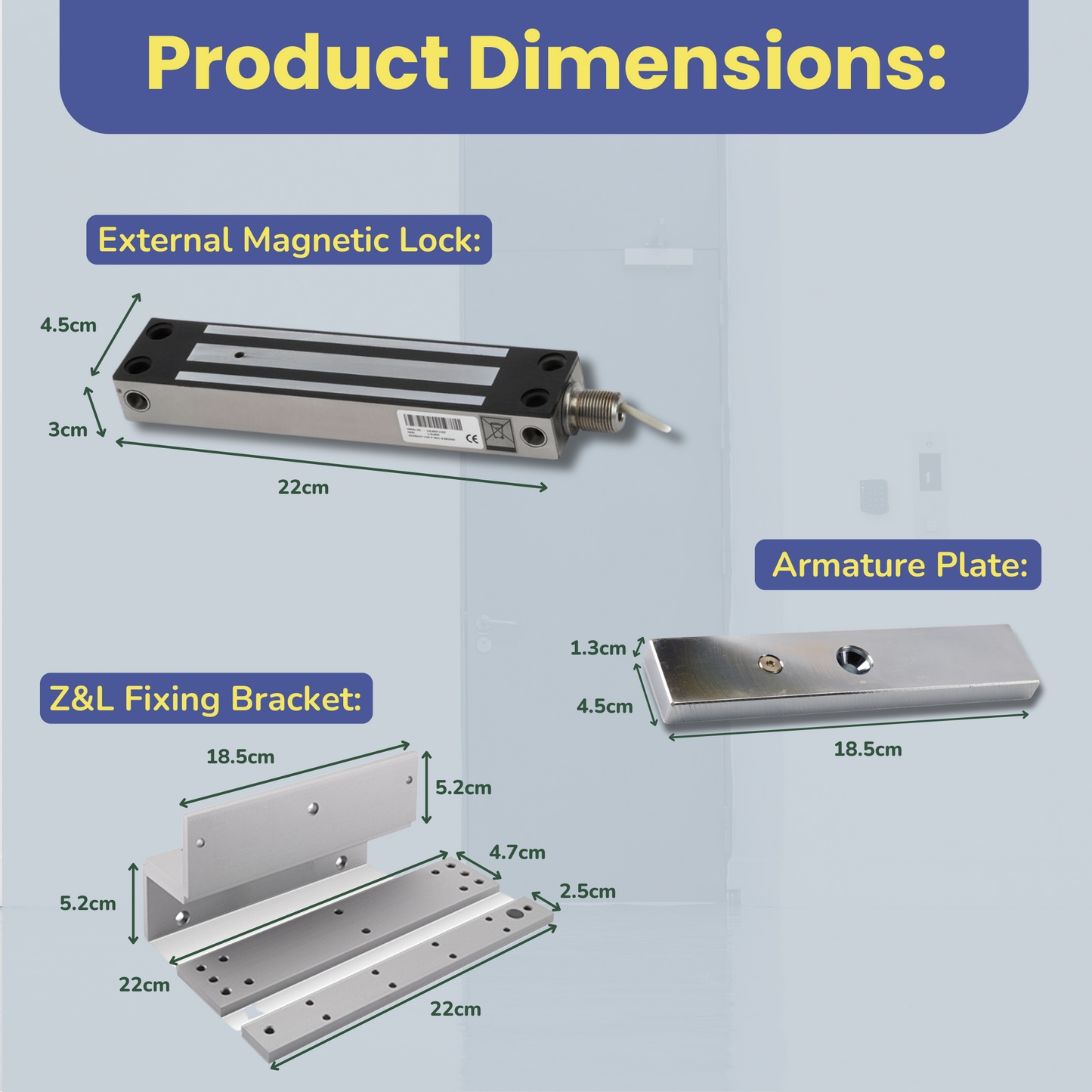 IP67 External Weatherproof Maglock with Z&L Fixing Bracket | for Access Control Door Entry or Gate Lock for Outdoor | 363KG Strong Holding Force | Fail Safe