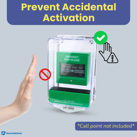 Call Point Protector Stopper with Sounder Alarm | Surface or Flush Mount | Emergency Exit Release Cover - SecureMyDoor