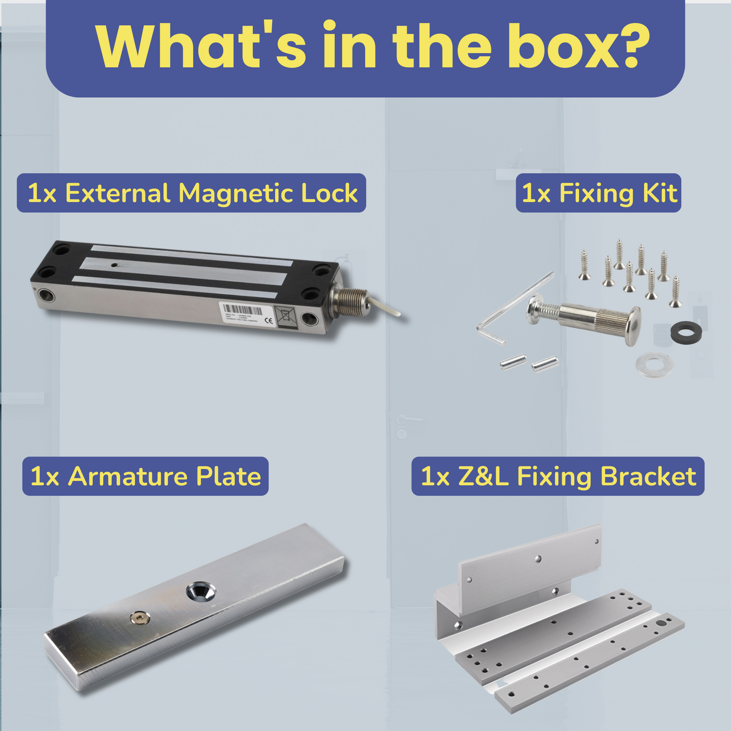 IP67 External Weatherproof Maglock with Z&L Fixing Bracket | for Access Control Door Entry or Gate Lock for Outdoor | 363KG Strong Holding Force | Fail Safe