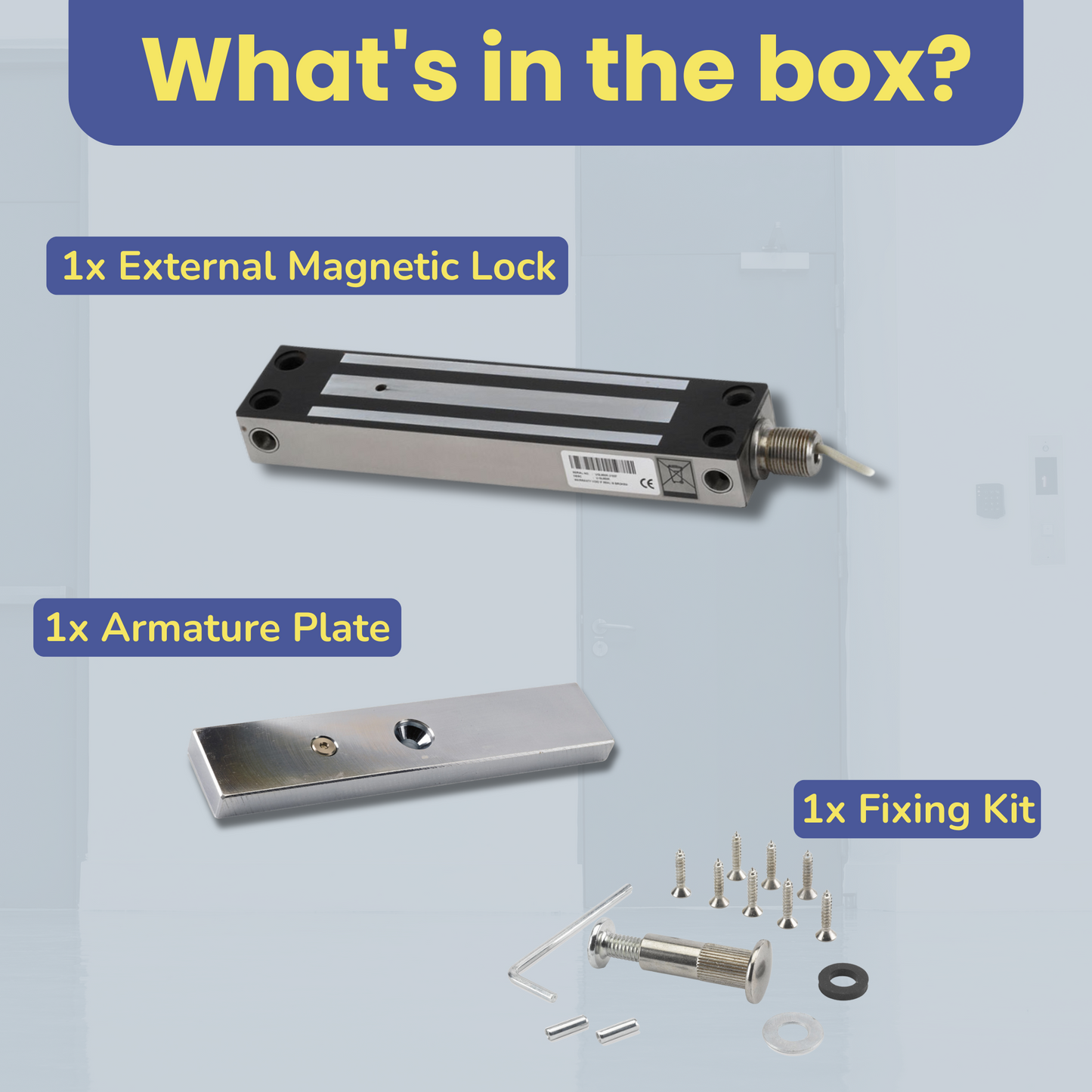 IP67 Weather Resistant External Magnetic Lock | Fail Safe Access Control Maglock | 800lbs Holding Force | Ideal for Outdoor Use | Stainless Steel Housing | Ideal for Door and Gate