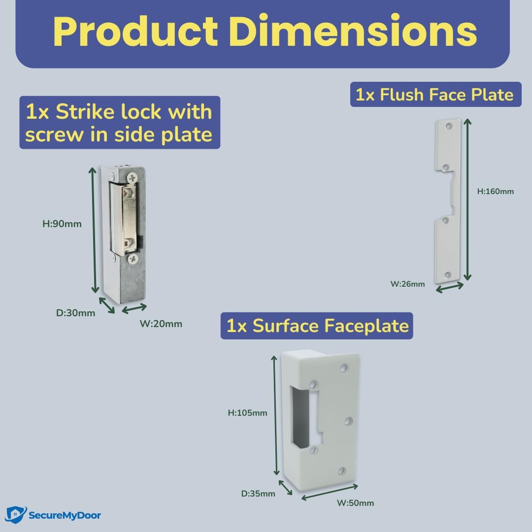 SecureMyDoor M1A Lock electric locking device with an electric release mechanism for enhanced security.