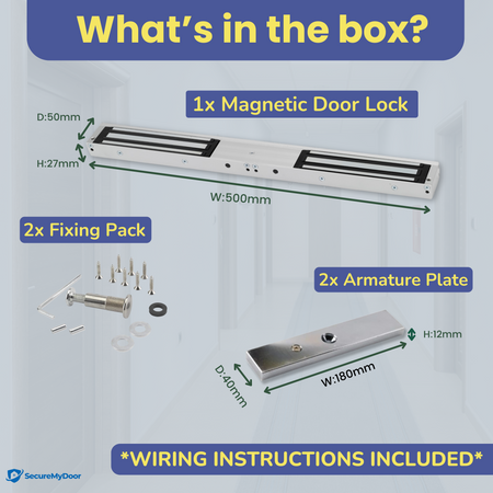 Double Door Maglock | Fail Safe | 2x 272KG Holding Force | Ideal for Access Control, Building Maintenance & Installers - SecureMyDoor