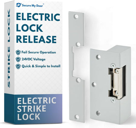 SecureMyDoor M1A LOCK-24 electric locking system with digital keypad and sturdy metal construction.