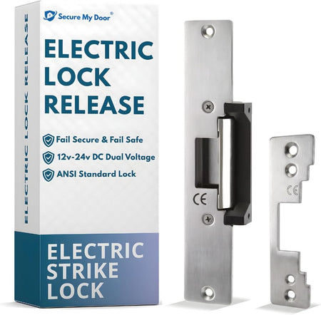 SecureMyDoor GK311-1224 electric locking release, compact electronic lock with keypad for secure access control.