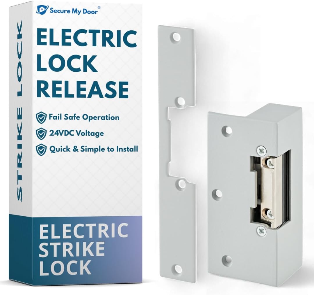 SecureMyDoor M1A Unlock-24 electric locking system with electronic release mechanism for enhanced security.