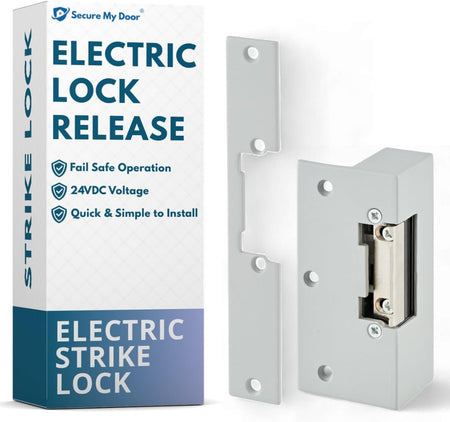 SecureMyDoor M1A Unlock-24 electric locking system with electronic release mechanism for enhanced security.