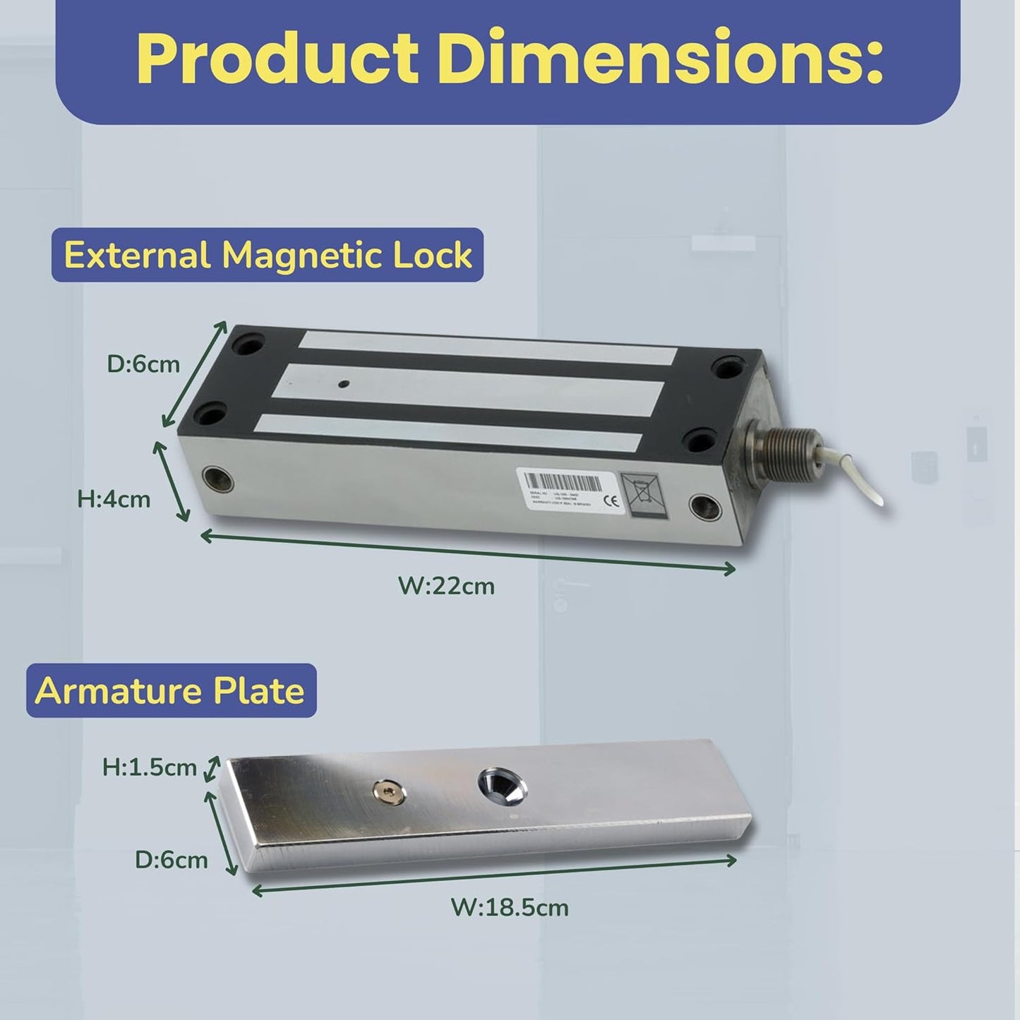 IP67 Weather Resistant External Magnetic Lock | Fail Safe Access Control Maglock | 1500lbs Holding Force | Stainless Steel | Ideal for Outdoor Use for Door or Gate