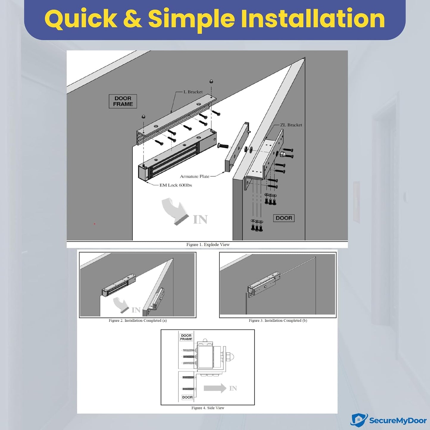 Full Door Entry Kit | Security System with Electric Maglock Lock | Proximity Keypad Entry with x10 RFID Proximity Fobs Included | Ideal for Access Control Residential & Commercial Doors