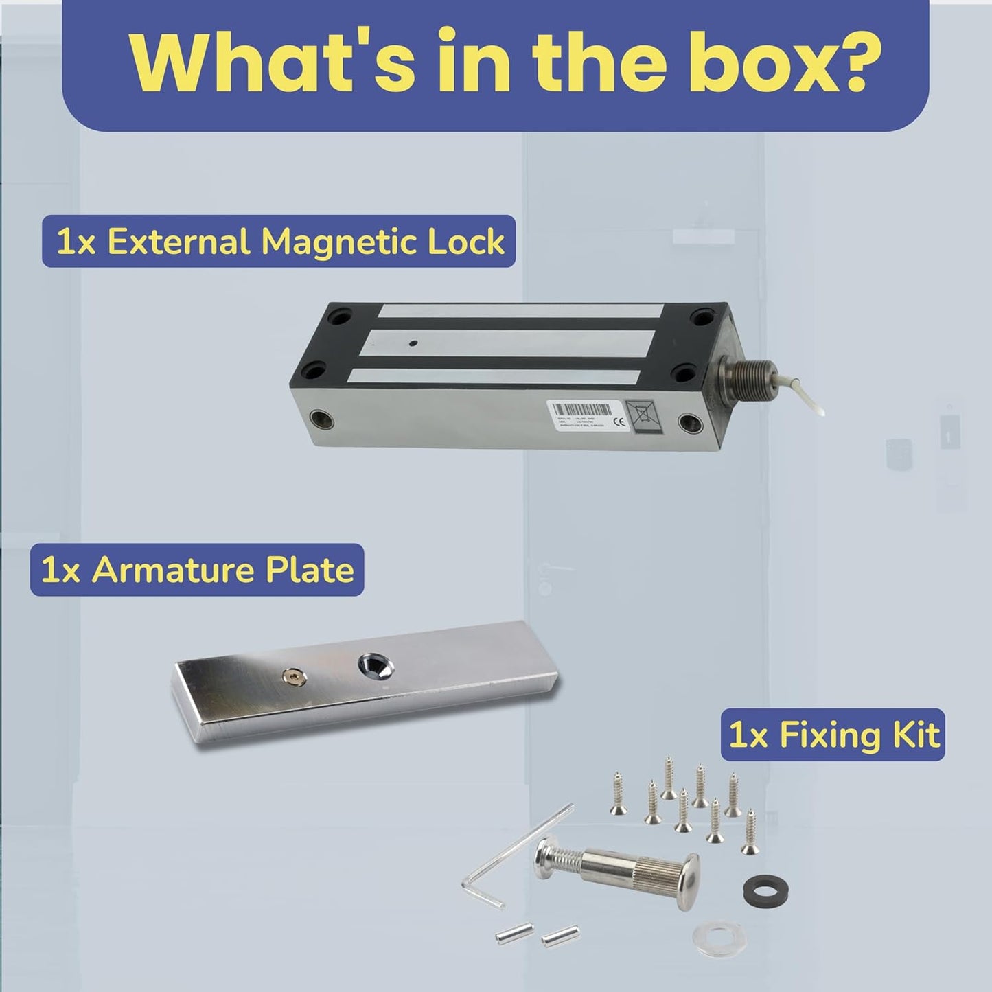 IP67 Weather Resistant External Magnetic Lock | Fail Safe Access Control Maglock | 1500lbs Holding Force | Stainless Steel | Ideal for Outdoor Use for Door or Gate