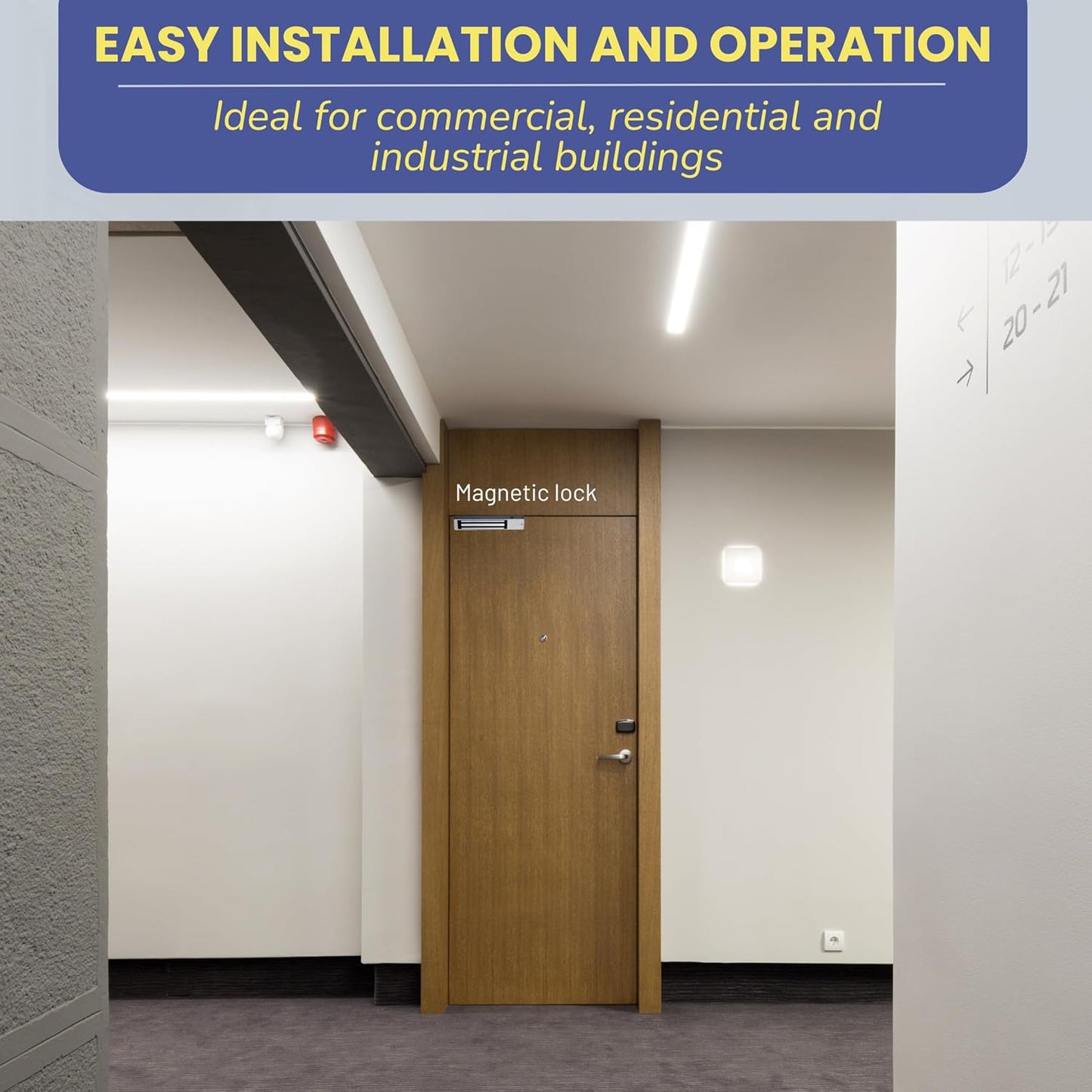 Magnetic Door Lock - Fail Safe 272KG Holding Force - Mini Magnet EM Maglock for Out Swinging Doors - Ideal for Commercial, Residential, and Industrial Buildings