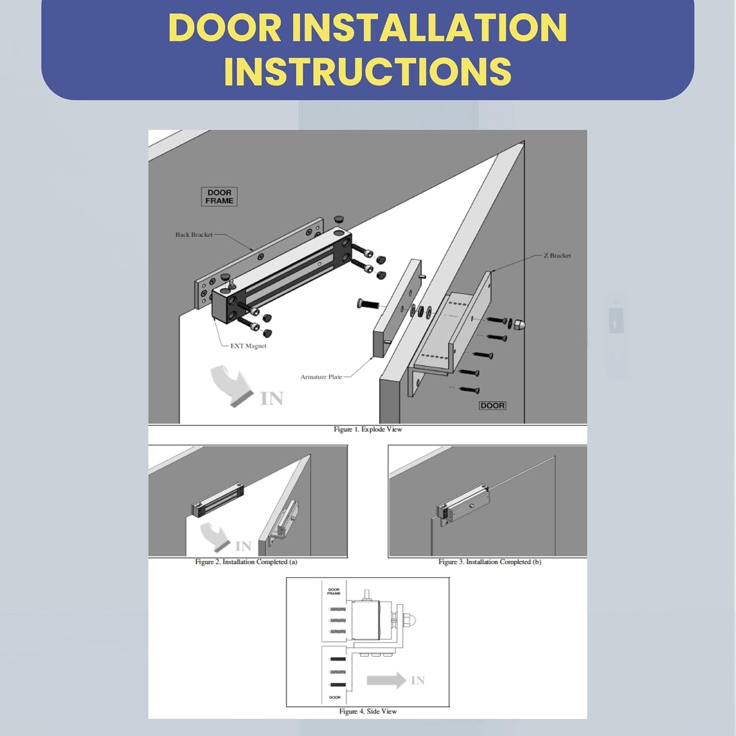 IP67 External Weatherproof Maglock with Z&L Fixing Bracket | for Access Control Door Entry or Gate Lock for Outdoor | 363KG Strong Holding Force | Fail Safe