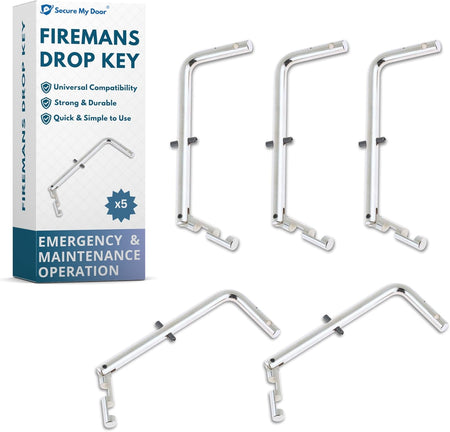 SecureMyDoor Firemans Drop Key, additional safety equipment with durable metal construction and secure locking mechanism.