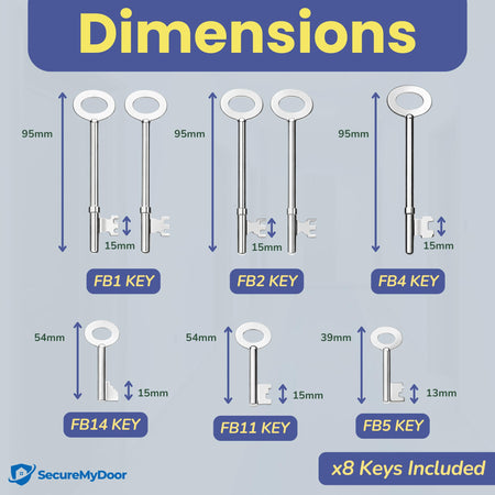 Fire brigade key set, pack of 2
