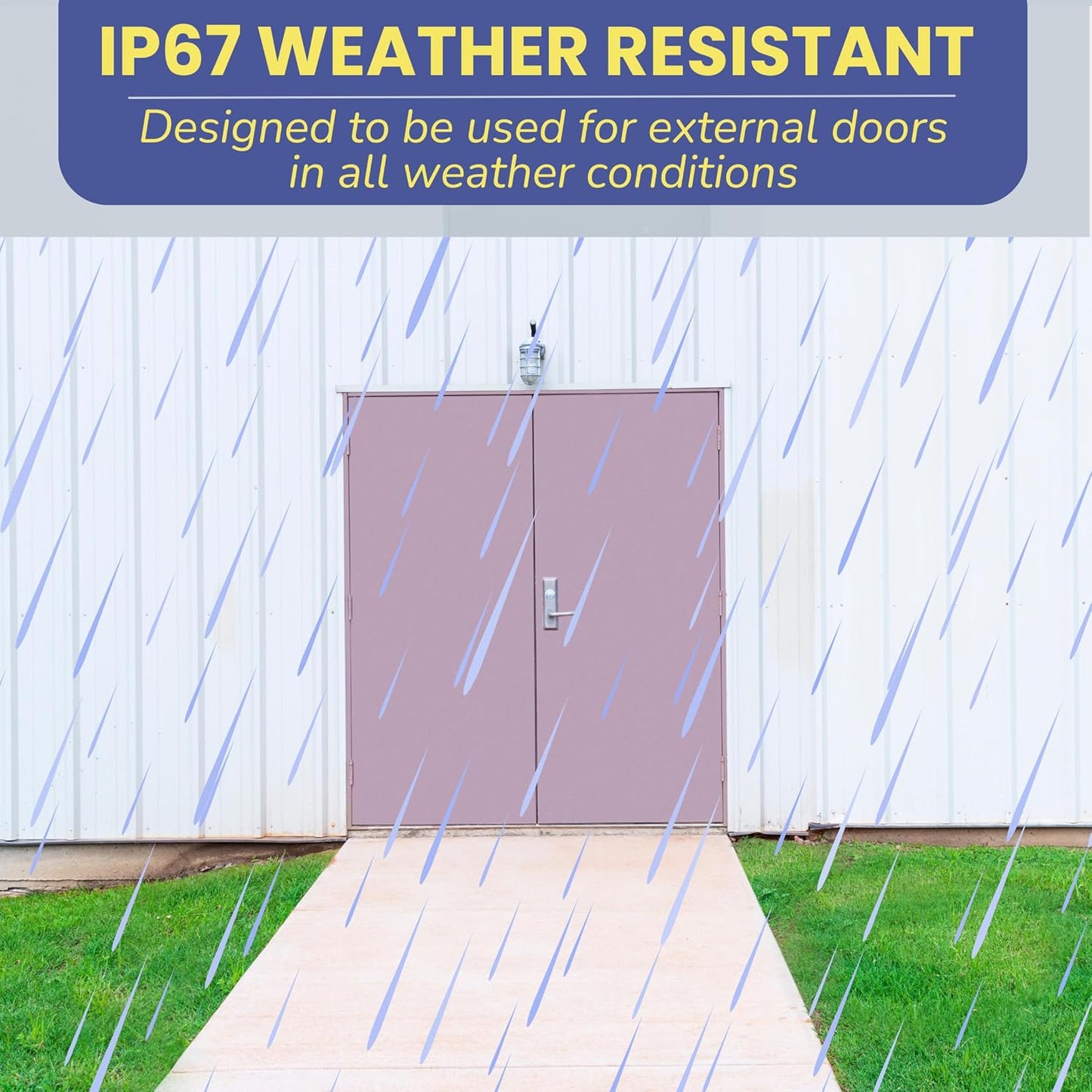 IP67 Weather Resistant External Magnetic Lock | Fail Safe Access Control Maglock | 1500lbs Holding Force | Stainless Steel | Ideal for Outdoor Use for Door or Gate