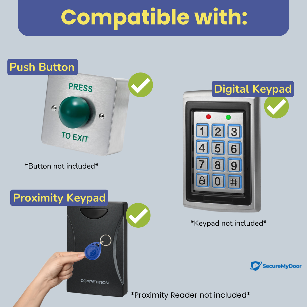 Electric Lock Release Fail Secure with Adjustable Jaw for Door Access Control Systems - 12VDC - Ideal for Commercial, Residential, and Industrial Buildings - Strike Lock