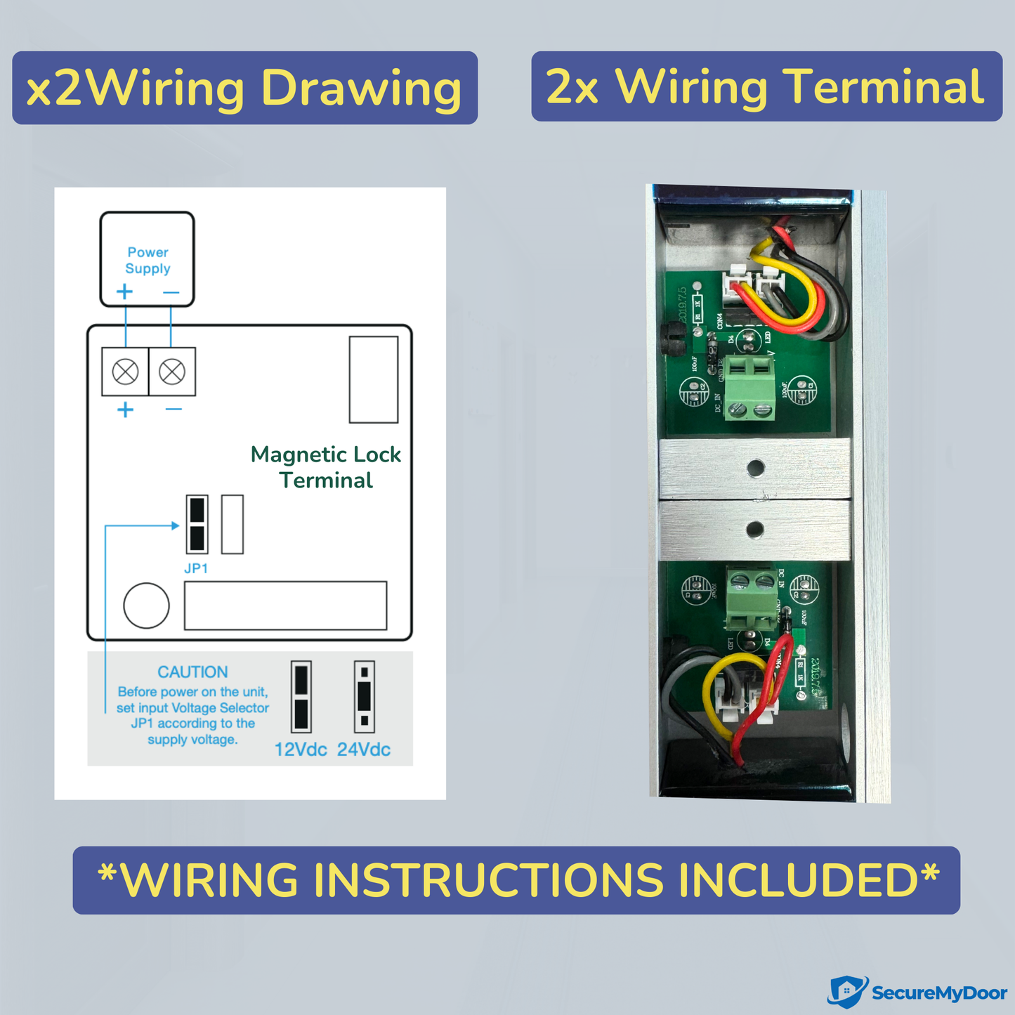 Double Door Magnetic Lock | Fail Safe | 2x 272KG Holding Force | Ideal for Access Control Systems, Building Maintenance and Installers