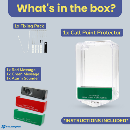 Call Point Protector Stopper with Sounder Alarm | Surface or Flush Mount | Emergency Exit Release Cover - SecureMyDoor