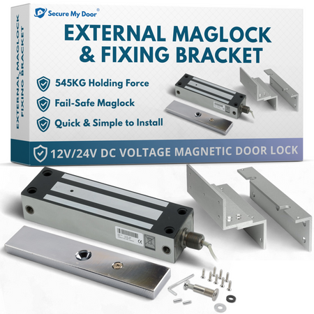 IP67 Weatherproof Maglock with Z&L Fixing Bracket | 545KG Strong Holding Force | Fail Safe Feature | for Access Control Door or Gate Magnet Lock - SecureMyDoor