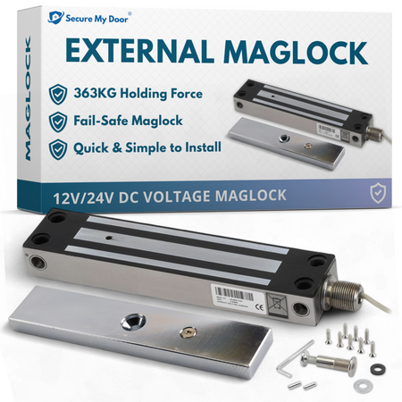IP67 Weather Resistant External Magnetic Lock | Fail Safe Access Control Maglock | 800lbs Holding Force | Ideal for Outdoor Use | Stainless Steel Housing | Ideal for Door and Gate - SecureMyDoor