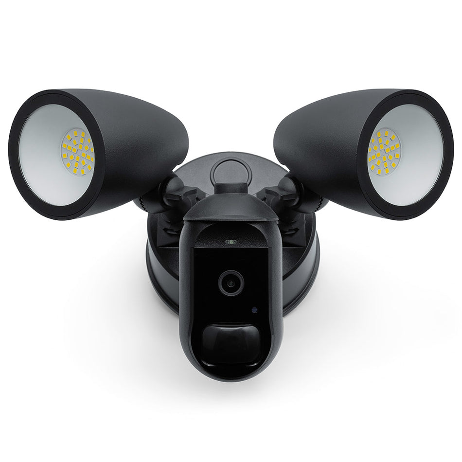 Wireless WI-FI video camera from Amalock Smart Living by SecureMyDoor, showcasing the camera with lens and mounting features.