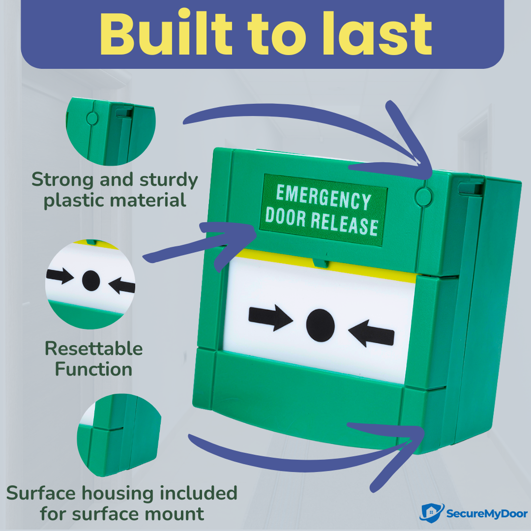 Resettable Emergency Break Glass Call Point - Indoor Use - Fire Alarm Button Switch for Easy Access Control - Ideal for Commercial, Residential, and Industrial Buildings