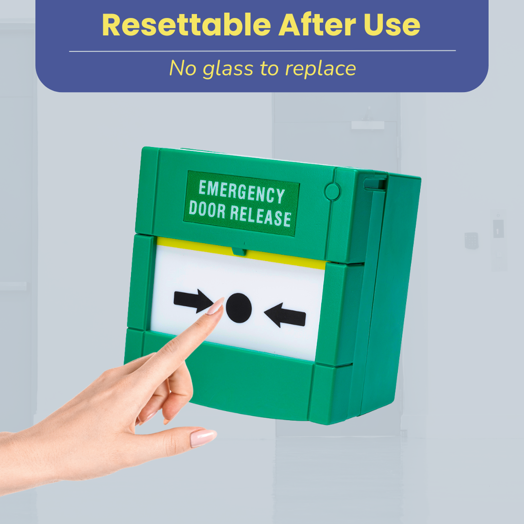 Resettable Emergency Break Glass Call Point - Indoor Use - Fire Alarm Button Switch for Easy Access Control - Ideal for Commercial, Residential, and Industrial Buildings