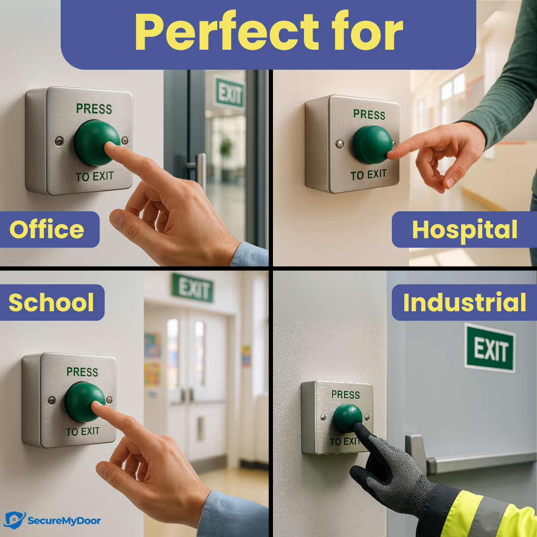 Stainless Steel 'Press To Exit' Button - Surface Mount by SecureMyDoor - SecureMyDoor