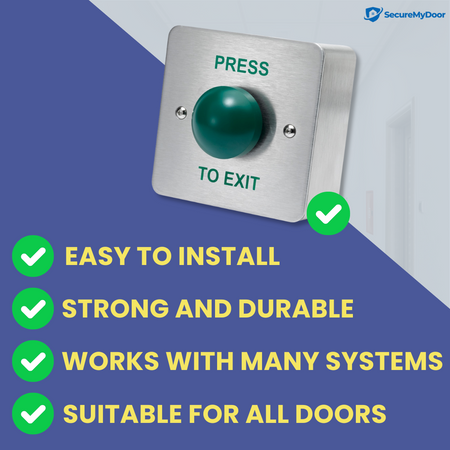 Stainless Steel 'Press To Exit' Button - Surface Mount by SecureMyDoor - SecureMyDoor