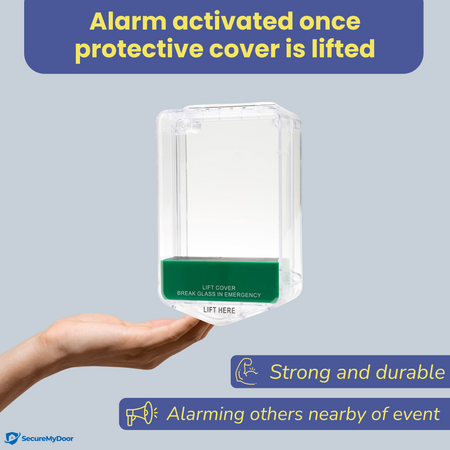 Call Point Protector Stopper with Sounder Alarm | Surface or Flush Mount | Emergency Exit Release Cover - SecureMyDoor
