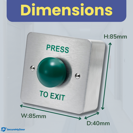Stainless Steel 'Press To Exit' Button - Surface Mount by SecureMyDoor - SecureMyDoor
