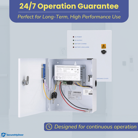 2amp Power Supply for Access Control | 220V AC to 12V DC | Lockable Metal Box - SecureMyDoor
