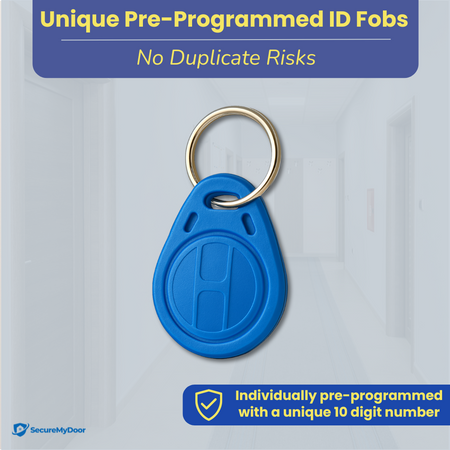 30x RFID Proximity Fobs in Blue - 125kHz Frequency - Ideal for Most Door Entry Systems - SecureMyDoor