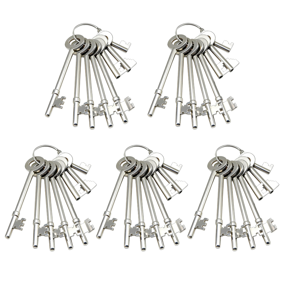 Fire Brigade Key Set of 8 - FB1 FB2 FB4 FB5 FB11 FB14 Emergency Access Keys for Communal Doors Rim Slamlocks Padlocks and Utility Cupboards Zinc Alloy (5)