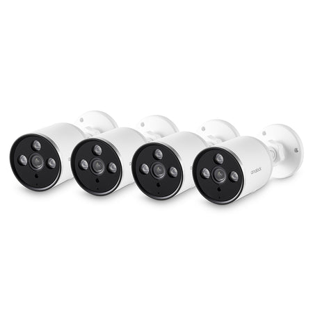 SecureMyDoor Amalock Smart Living CCTV403 4CH Wireless NVR Kit with cameras and networking equipment for home security.