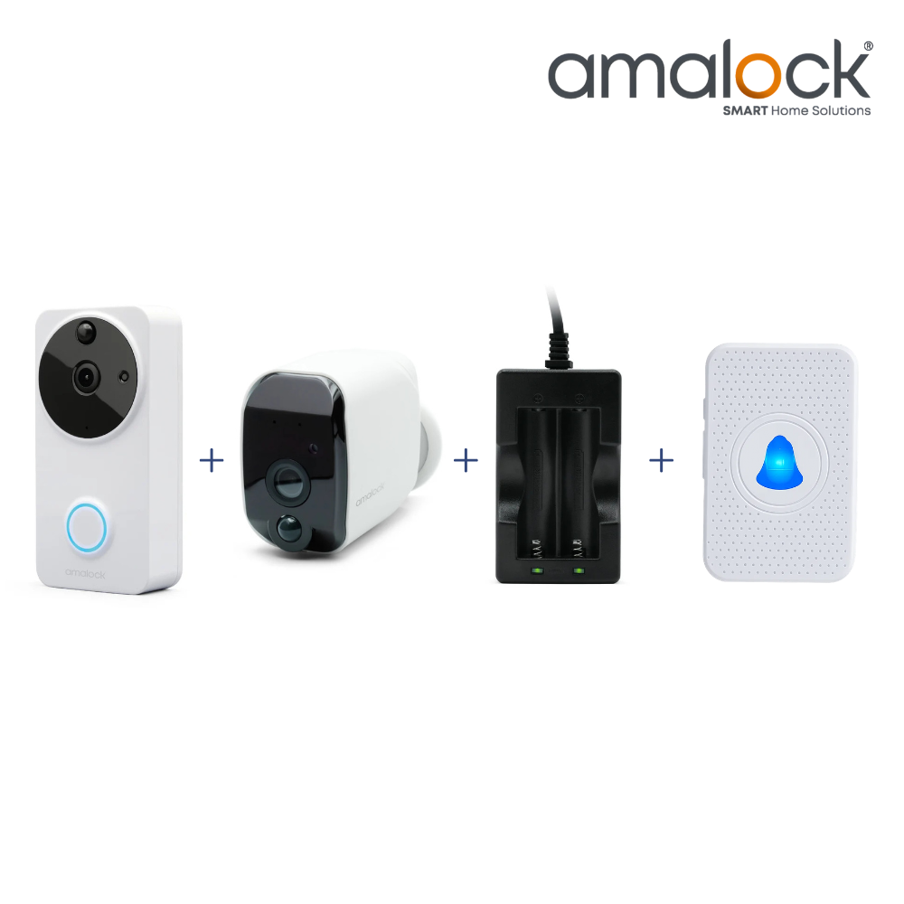 DB701-W-KIT – White Video Doorbell and Wireless Camera Kit