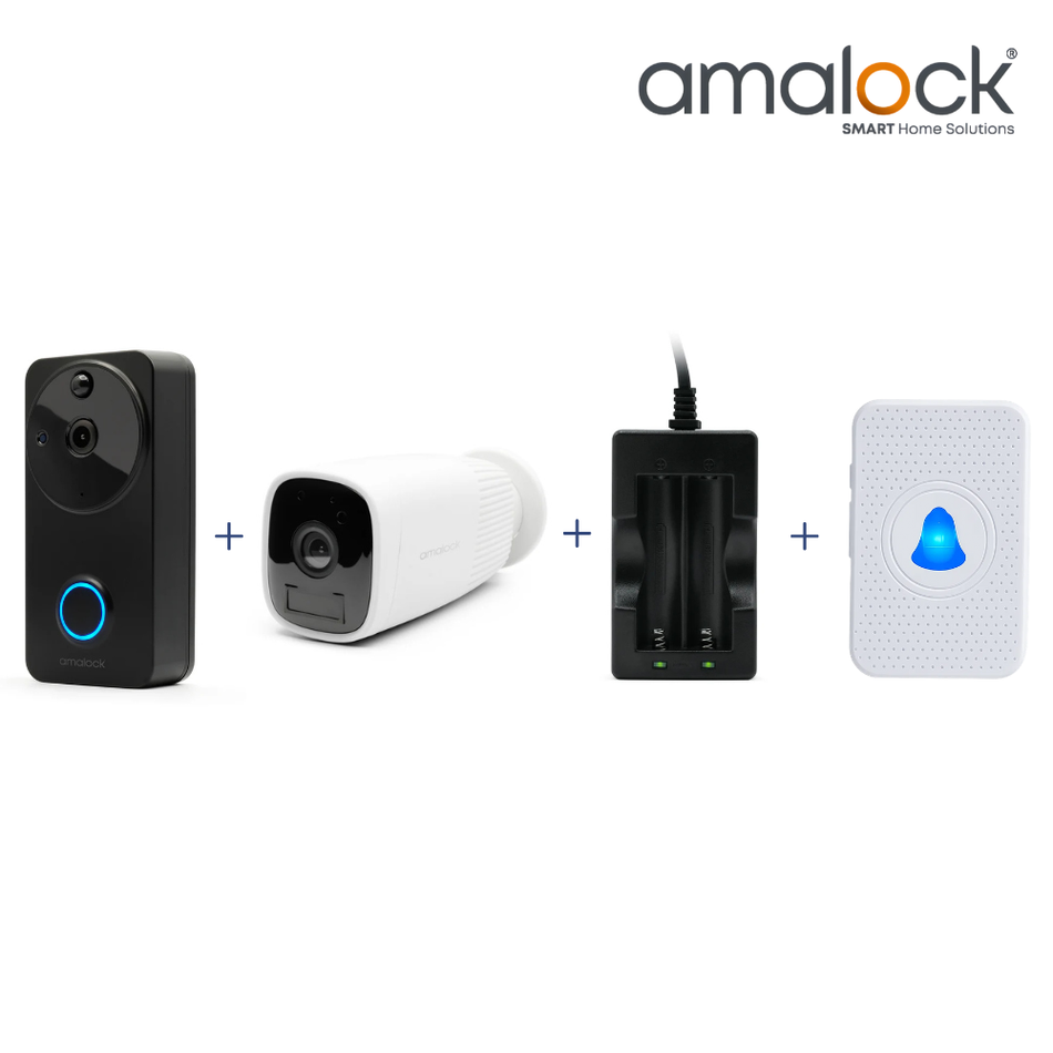 DB711-B-KIT – Black Video Doorbell and Wireless Camera Kit